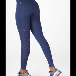 Fabletics Navy Blue Perforated High-Rise Leggings